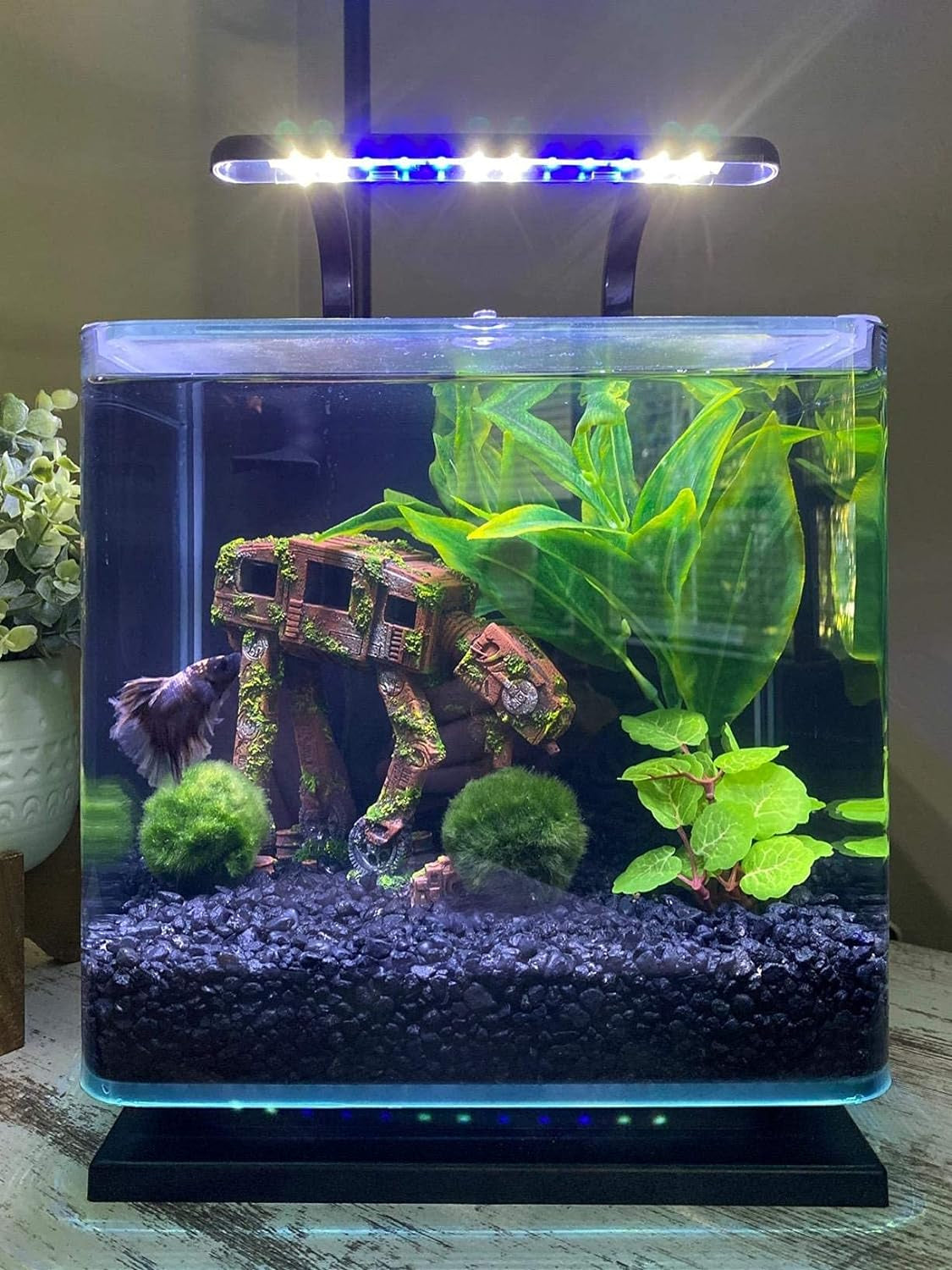 Robot Dog Cool Walking Land Tank Aquarium Ornament Fish Tank Decorations for Betta